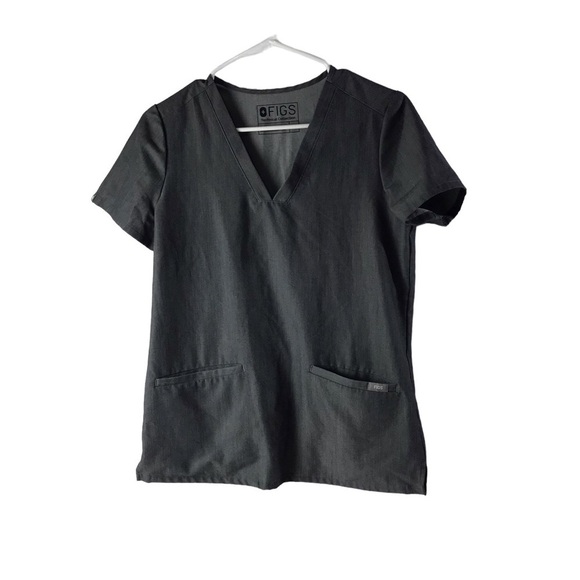 Figs Scrub Top Casma Women's Graphite Grey Three-Pocket Uniform Nurse XS - Picture 4 of 9